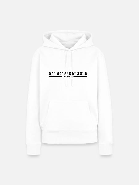 Geldern Koordinaten - Frauen Premium Bio Hoodie - Weiß