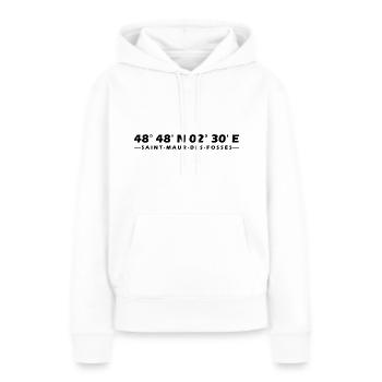 Coordonnées de Saint-Maur-des-Fossés - Sweat à capuche Premium bio Femme - blanc - Devant - Julia (174cm)
