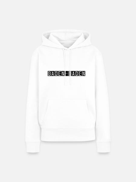Baden-Baden Flughafentafel - Frauen Premium Bio Hoodie - Weiß