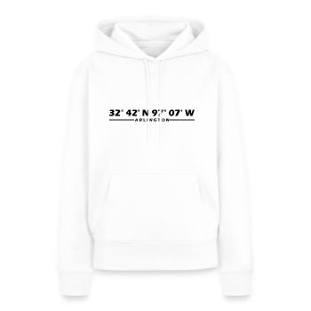 Arlington Koordinaten - Frauen Premium Bio Hoodie - Weiß - Vorne - Julia (174cm)