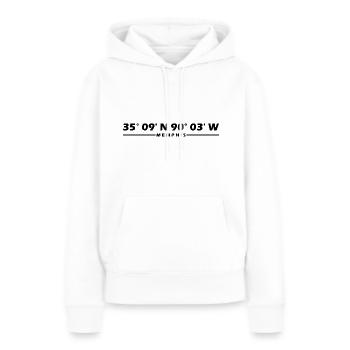 Coordonnées de Memphis - Sweat à capuche Premium bio Femme - blanc - Devant - Julia (174cm)
