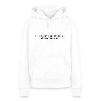 Köthen (Anhalt) Sachsen-Anhalt Koordinaten - Frauen Premium Bio Hoodie - Weiß - Vorne - Julia (174cm)