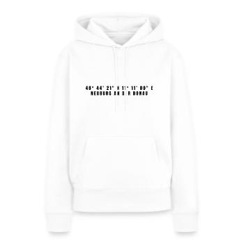 Neuburg an der Donau Bayern Koordinaten - Frauen Premium Bio Hoodie - Weiß - Vorne - Julia (174cm)