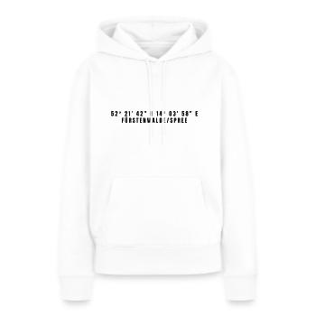 Fürstenwalde/Spree Brandenburg Koordinaten - Frauen Premium Bio Hoodie - Weiß - Vorne - Julia (174cm)
