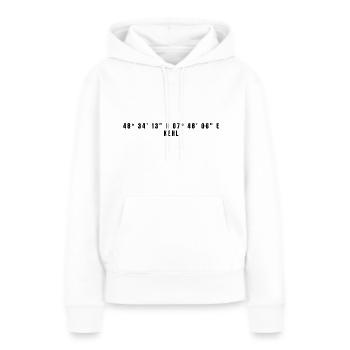 Kehl Baden-Württemberg Koordinaten - Frauen Premium Bio Hoodie - Weiß - Vorne - Julia (174cm)