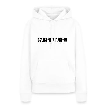 Coordonnées Richmond, Virginie, États-Unis - Sweat à capuche Premium bio Femme - blanc - Devant - Julia (174cm)