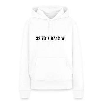 Arlington Texas USA Koordinaten - Frauen Premium Bio Hoodie - Weiß - Vorne - Julia (174cm)
