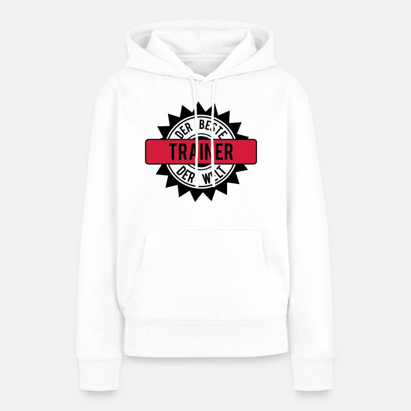 le meilleur 2c entraîneur - Sweat à capuche Premium bio Femme - blanc