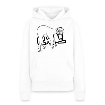 chill faultier entspannen muede chillen haengen sc - Frauen Premium Bio Hoodie - Weiß - Vorne - Julia (174cm)