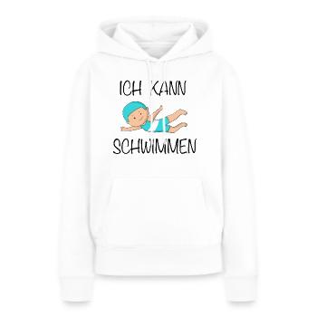 Ich kann schwimmen - Frauen Premium Bio Hoodie - Weiß - Vorne - Julia (174cm)