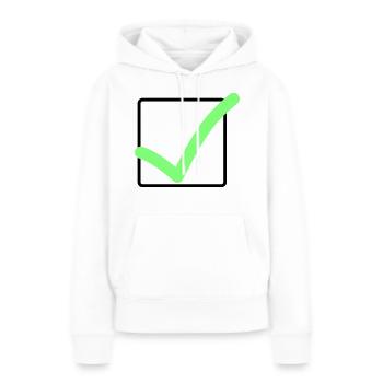 Crocheter correctement - Sweat à capuche Premium bio Femme - blanc - Devant - Julia (174cm)