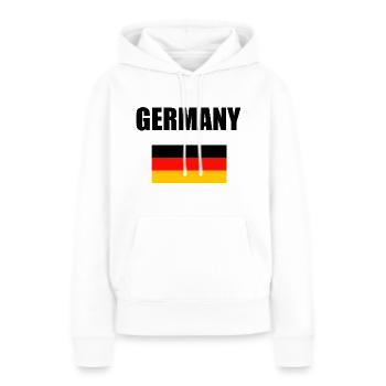 L’Allemagne avec le design du drapeau - Sweat à capuche Premium bio Femme - blanc - Devant - Julia (174cm)