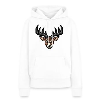 Tête de cerf - Sweat à capuche Premium bio Femme - blanc - Devant - Julia (174cm)