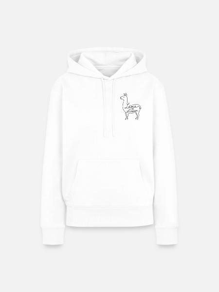 Lama nicht stressen - Frauen Premium Bio Hoodie - Weiß