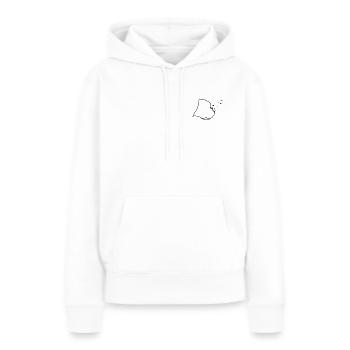 OP VI : Carte Vivre - Sweat à capuche Premium bio Femme - blanc - Devant - Julia (174cm)