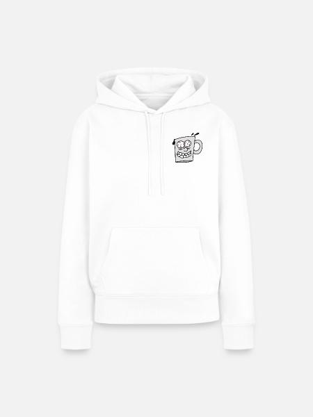 Kaffee Junkie - Frauen Premium Bio Hoodie - Weiß