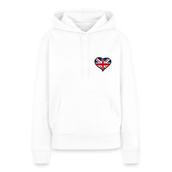 Union Jack - Sweat à capuche Premium bio Femme - blanc - Devant - Julia (174cm)