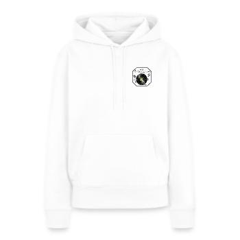 “If it’s nice,play it twice” Sticker - Frauen Premium Bio Hoodie - Weiß - Vorne - Julia (174cm)