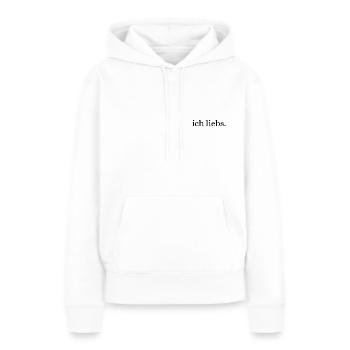 ich liebs | Minimalistic Design - Frauen Premium Bio Hoodie - Weiß - Vorne - Julia (174cm)