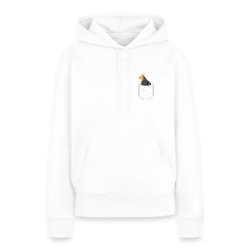 Nymphensittich Vogel Brusttasche Tasche Motiv - Frauen Premium Bio Hoodie - Weiß - Vorne - Julia (174cm)