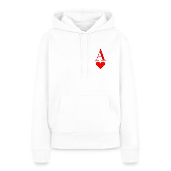 Herz As - Sweat à capuche Premium bio Femme - blanc - Devant - Julia (174cm)