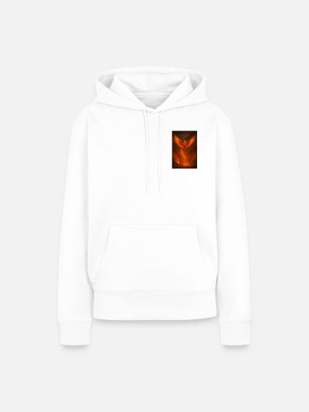 Flammender Phönix im Wald - Frauen Premium Bio Hoodie - Weiß