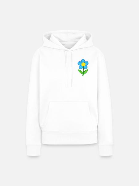 Niedliche Blume – Handgezeichnetes Blumendesign - Frauen Premium Bio Hoodie - Weiß