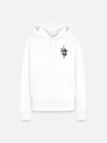Linien - Frauen Premium Bio Hoodie - Weiß