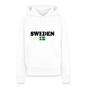 Schweden - Frauen Premium Bio Hoodie - Weiß - Vorne - Julia (174cm)