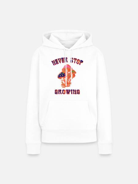 never stop white - Frauen Premium Bio Hoodie - Weiß