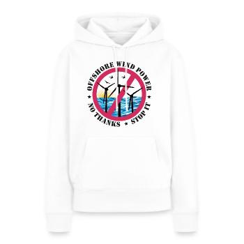 Offshore Windenergie Nein Danke - Frauen Premium Bio Hoodie - Weiß - Vorne - Julia (174cm)