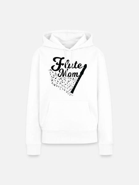 Flötenspieler Mutter - Frauen Premium Bio Hoodie - Weiß