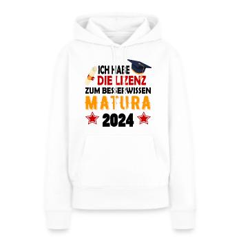 Matura 2024 Maturareise Maturafeier Maturant - Frauen Premium Bio Hoodie - Weiß - Vorne - Julia (174cm)