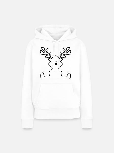 Elch zu Weihnachten - Frauen Premium Bio Hoodie - Weiß