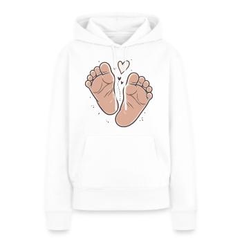 Mignons Pieds de Bébé Pieds de Bébé - Sweat à capuche Premium bio Femme - blanc - Devant - Julia (174cm)