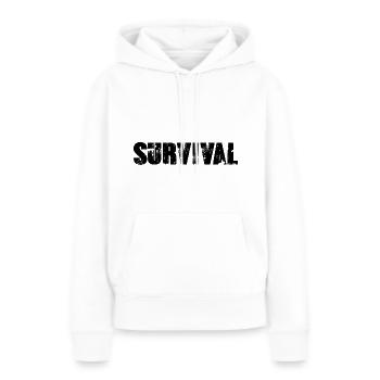 survie - Sweat à capuche Premium bio Femme - blanc - Devant - Julia (174cm)