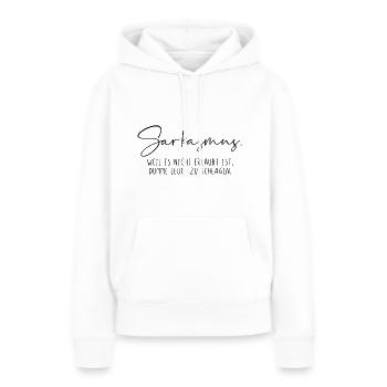 Sarkasmus es ist nicht erlaubt dumme zu schlagen - Frauen Premium Bio Hoodie - Weiß - Vorne - Julia (174cm)