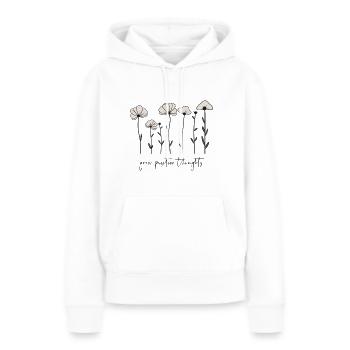 Développer des pensées positives - Sweat à capuche Premium bio Femme - blanc - Devant - Julia (174cm)