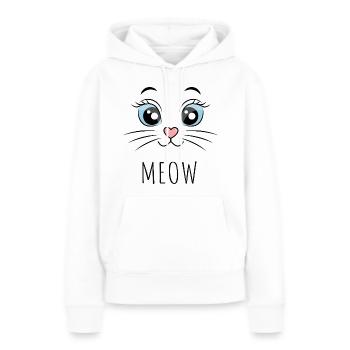 Meow Katze Augen Blau - Frauen Premium Bio Hoodie - Weiß - Vorne - Julia (174cm)