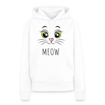 Meow Katze Augen Grün - Frauen Premium Bio Hoodie - Weiß - Vorne - Julia (174cm)