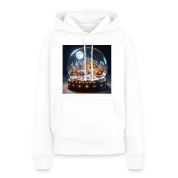 Arbre de Noël de Noël Messe de minuit Père Noël cadeaux - Sweat à capuche Premium bio Femme - blanc - Devant - Julia (174cm)