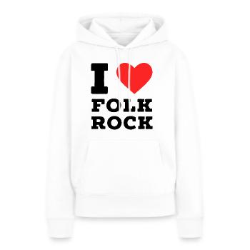J’adore le folk rock - Sweat à capuche Premium bio Femme - blanc - Devant - Julia (174cm)