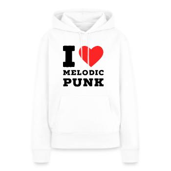 J’adore le punk mélodique - Sweat à capuche Premium bio Femme - blanc - Devant - Julia (174cm)
