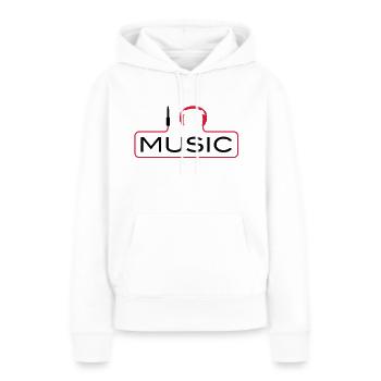 I love music J´aime Music Plug casque le son Bass - Sweat à capuche Premium bio Femme - blanc - Devant - Julia (174cm)