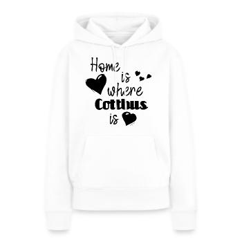 Zuhause in Cottbus - Home is where Cottbus is - Frauen Premium Bio Hoodie - Weiß - Vorne - Julia (174cm)