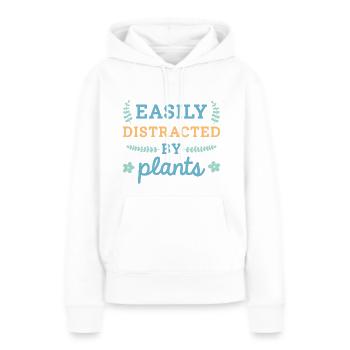Leicht von Pflanzen ablenken - Frauen Premium Bio Hoodie - Weiß - Vorne - Julia (174cm)