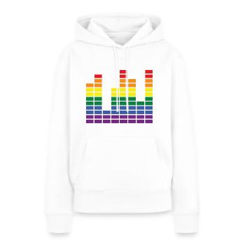 Visualiseur audio du mois de la fierté - Sweat à capuche Premium bio Femme - blanc - Devant - Julia (174cm)