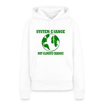 system change not climate change - Sweat à capuche Premium bio Femme - blanc - Devant - Julia (174cm)