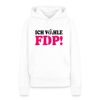 Fdp - ich wähle fdp - Frauen Premium Bio Hoodie - Weiß - Vorne - Julia (174cm)