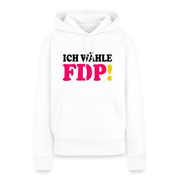Ich wähle fdp - Frauen Premium Bio Hoodie - Weiß - Vorne - Julia (174cm)